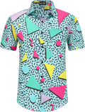 80s Shirts for Men 80s Shirt 90s Shirt Retro Casual Button-Down Shirts Hawaiian Shirt Disco Shirt Beach Shirts
